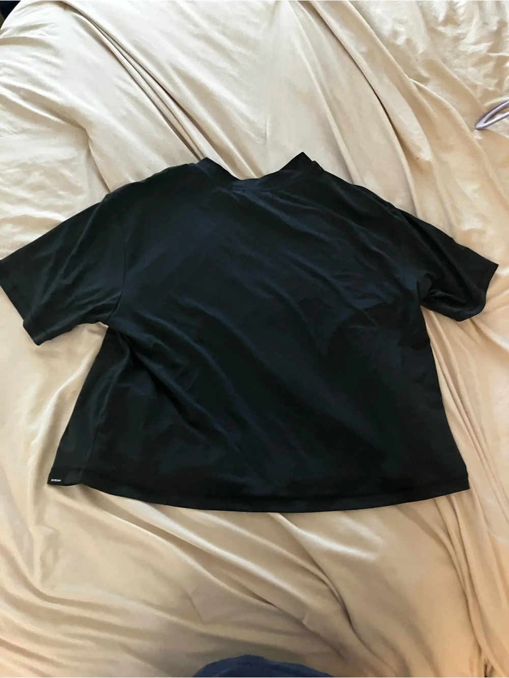 prAna Women's Size S Black Short Sleeve Henley Snap Neck Active Top Stretch Crop - Picture 12 of 16
